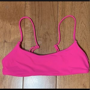 NWT neon pink swimsuit top with adjustable straps